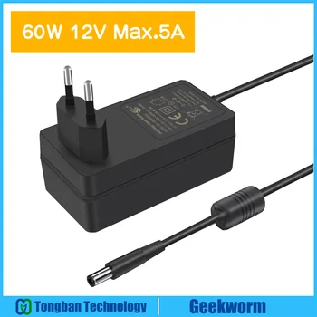 Geekworm 12 В 5A 60 Вт Адаптер Питания|AC 100-240 В|DC 5,5*2,1 мм Разъем | для Raspberry Pi X735 V3.0/X880/X832/Светодиодные Ленты